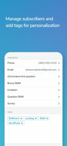 screenshot of SendPulse Chatbots